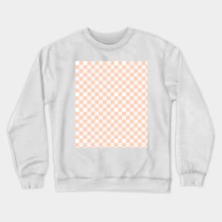 Peach Checkerboard pattern Crewneck Sweatshirt